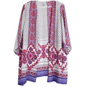 Catherines Kimono Cardigan Women 1X Size 18 20W Lightweight Beach Boho